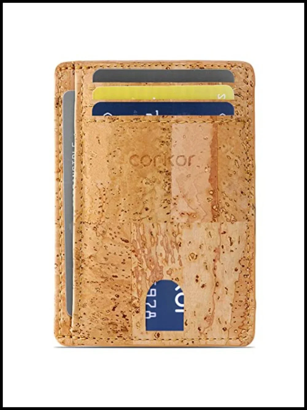 Minimalist Slim Vegan Cork Card Holder RFID Blocking